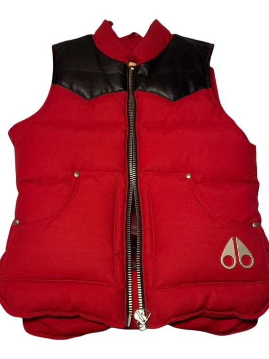 Moose Knuckles Jackets & Blazers - Moose Knuckles Red Puffer Vest with Black Yoke